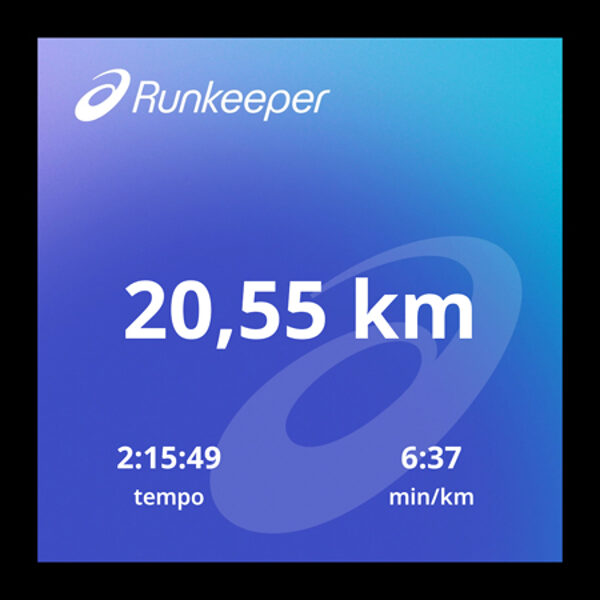 Run 20km | 26.11.2023 | 20,55km | 02:15:49 | 06:37 min/km
